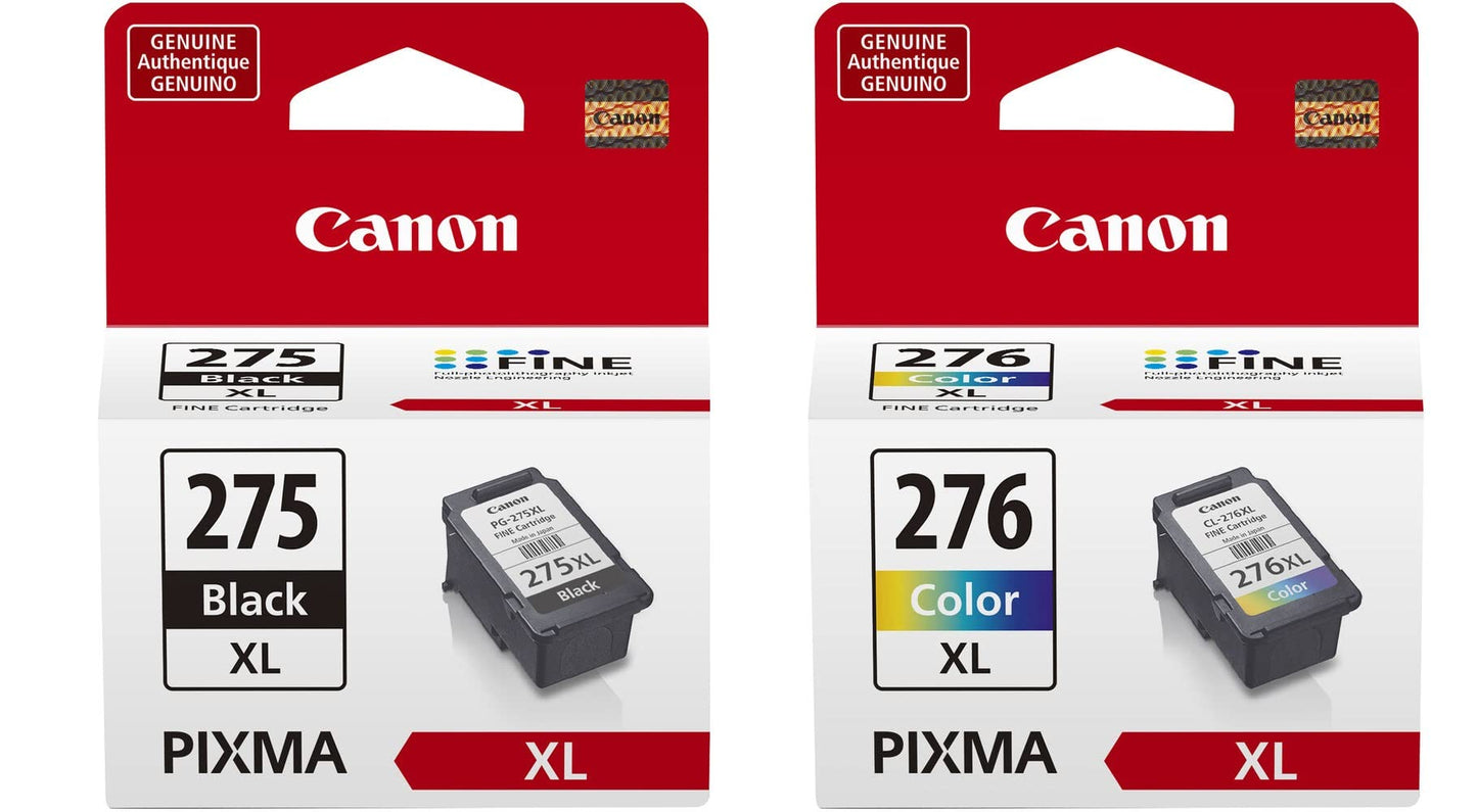 Canon PG-275 XL BlackHigh Capacity Ink Cartridge (4981C001) CL-276 XL Color High Capacity Ink Cartridge (4987C001) - Retail Packaging (2 Items)