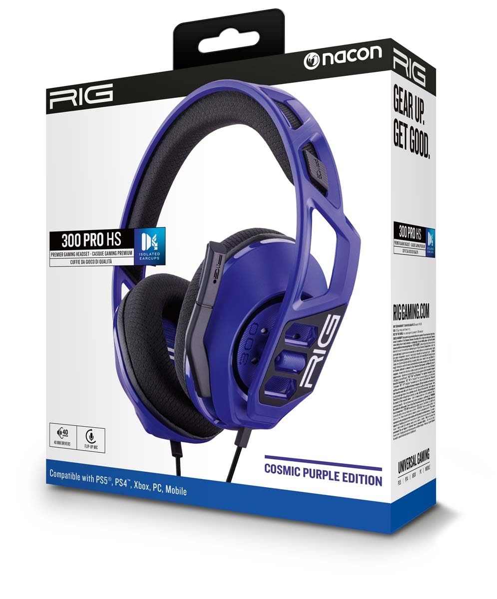 Nacon RIG 300 Pro HS Purlpe Cosmic Gaming Headset (Renewed)