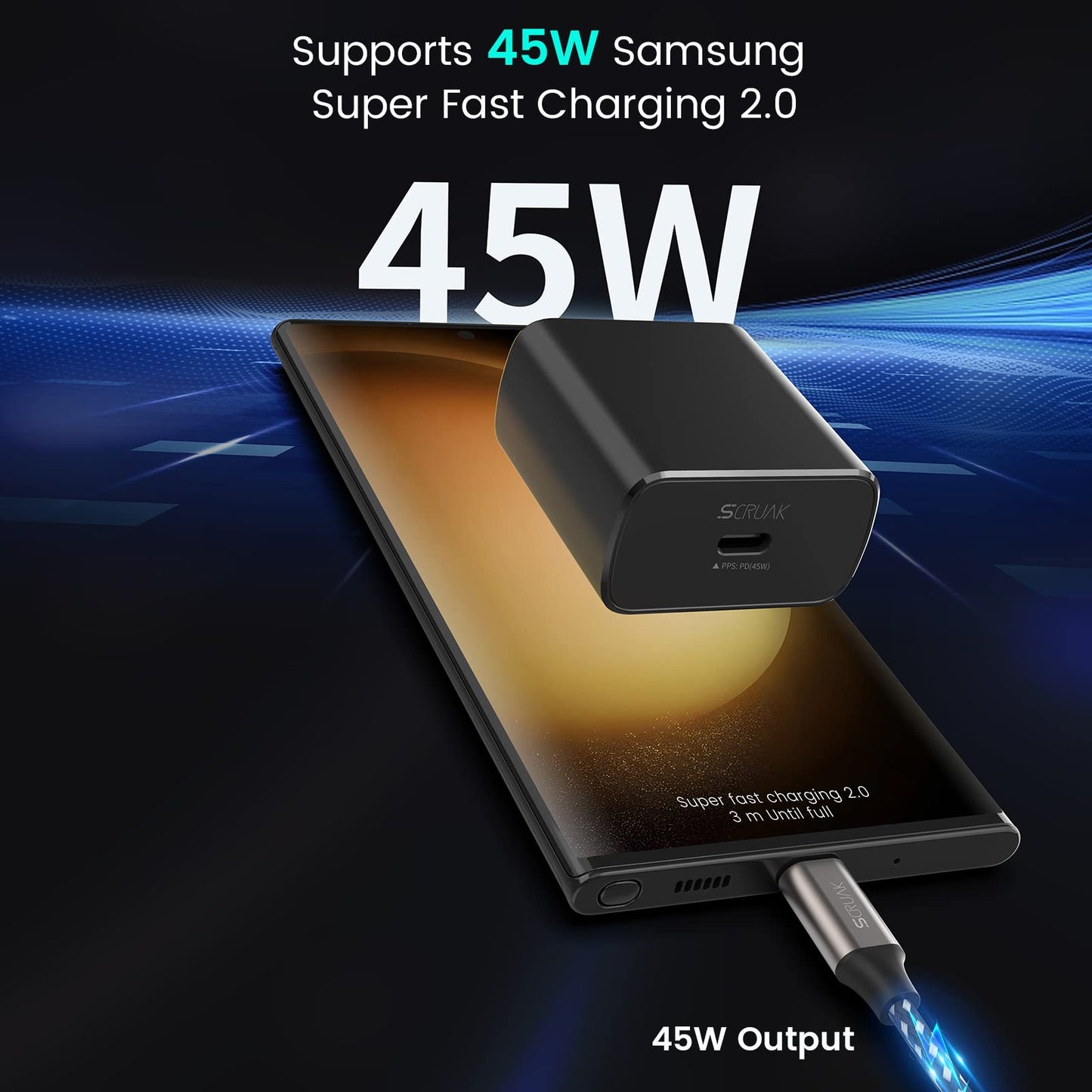 45W USB-C Charger,2-Pack 45 Watt Super Fast Charger Type C Wall Charging Block with 2X 10FT Type C Cable for Cable for Samsung Galaxy S26
