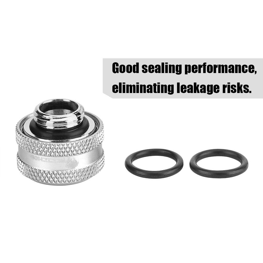 Water Cooling Compression Fitting Acrylic Tube, 14mm OD, Silver, Pack of 4