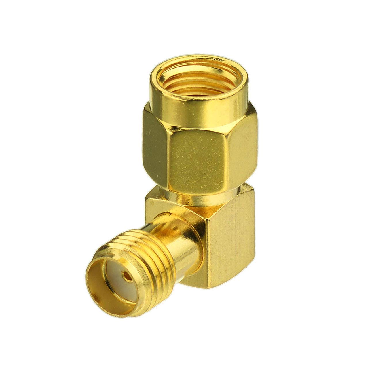 Bingfu RP-SMA Male to SMA Female Right Angle Antenna Connector Adapter (2-Pack) for FPV Drone Controller WiFi Router PCIE Network Card Adapter