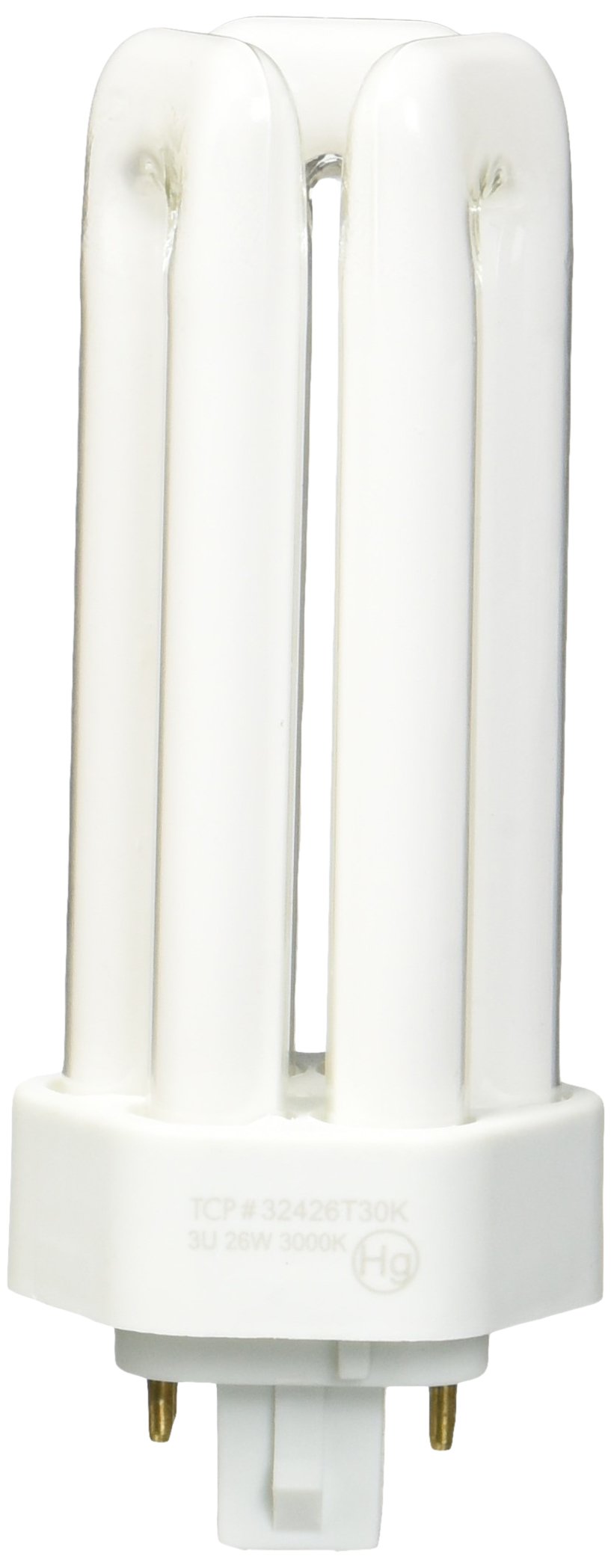 TCP 32426T30K Fluorescent Triple Tube PL Lamp - 26 Watt (1700 Lumens) Soft/Warm White (3000K) 4-Pin (GX24q-3 Base)