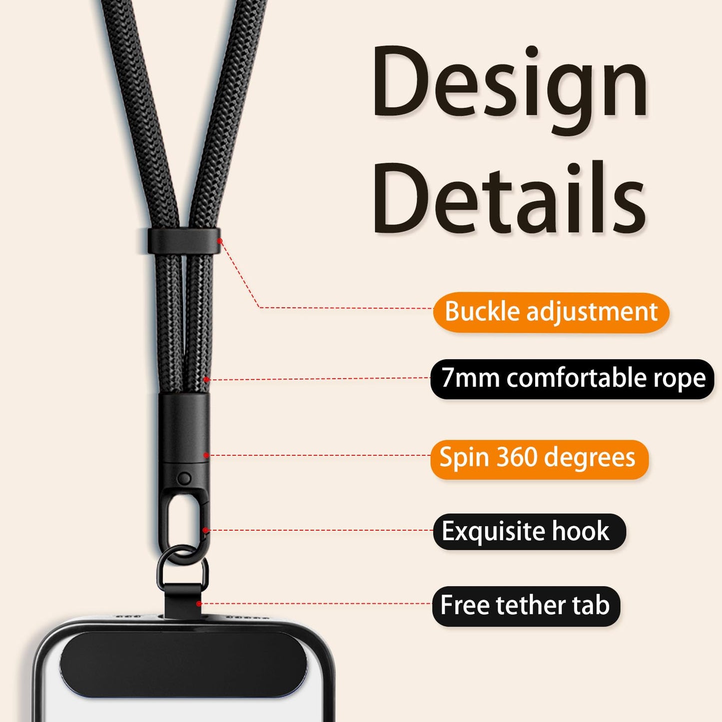 Zaardend 2 Pack Phone Wrist Strap, Wrist lanyard for iPhone Case Camera, Anti Theft Phone Strap Lanyard with 360° Rotating Hook, Charm Chain Camera