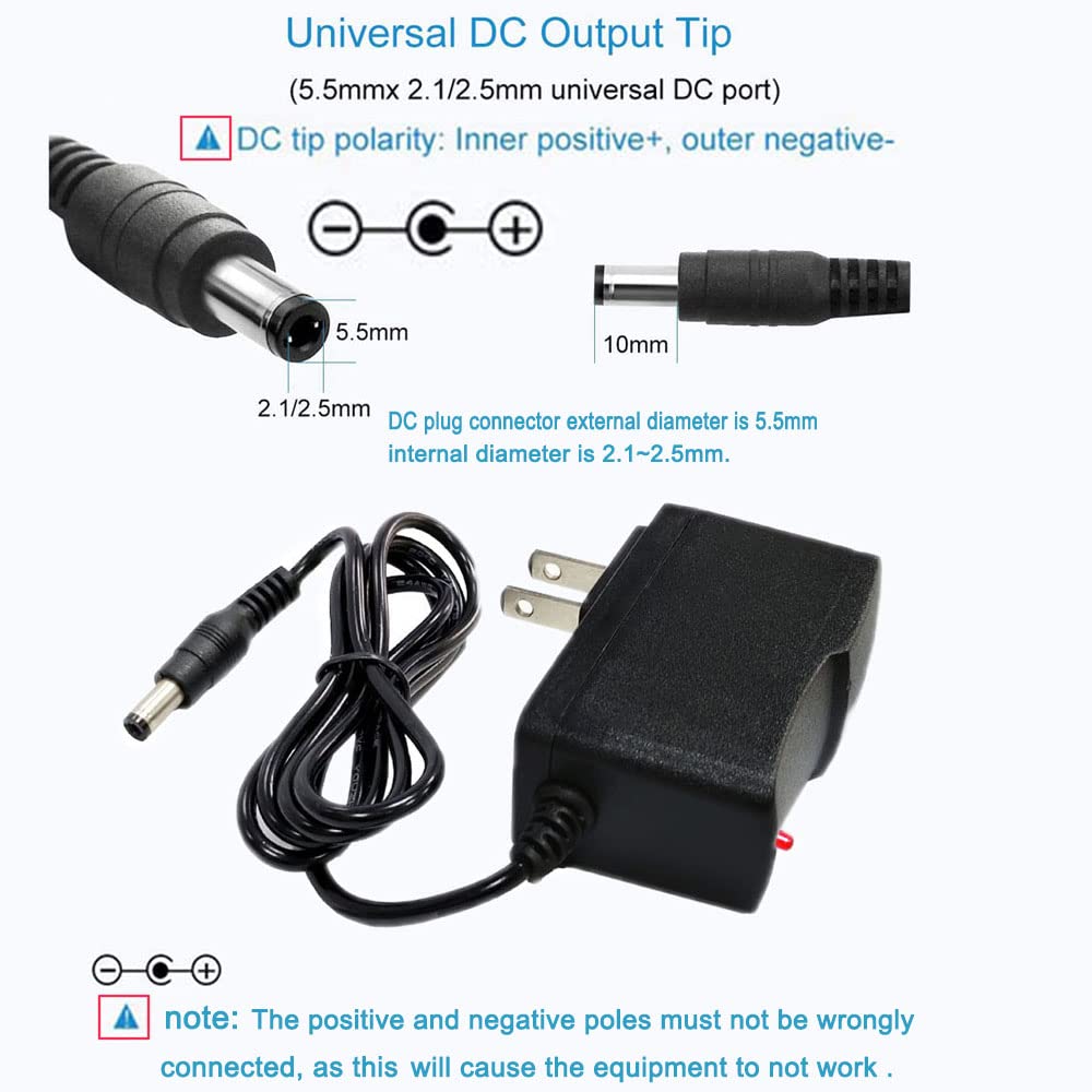 MTYTOT 5PCS 3V 1Amp Power Adapter Supply 100-240 AC to DC 3Volt 1000mA 2.5mm X 5.5mm Plug 3V 1A AC/DC Power Supply Transformer (5 Pack)