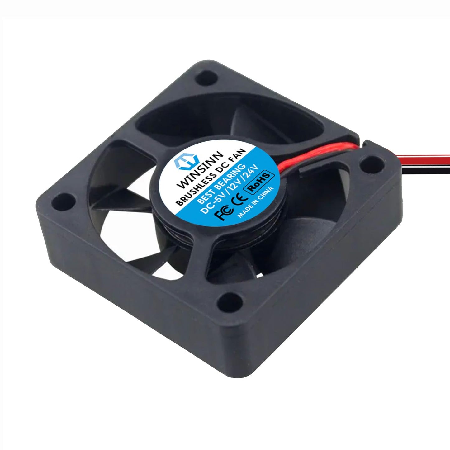 WINSINN DC 50mm Fan 12V 5015 Dual Ball Bearing Brushless Cooling 50x15mm 2PIN (Pack of 2Pcs)
