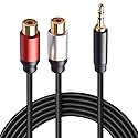 Soshine 3.5mm Male to 2RCA Female Audio Adapter(2 Pack), Gold-Plated RCA to 3.5 mm Y Splitter Cable for Tablet, MP3 to Speakers, TV, Amplifier (3.5mm