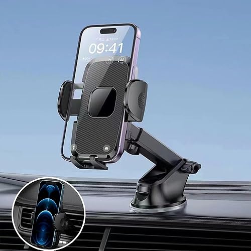 Deear Car Phone Holder Mount Cell Phone Automobile Cradles 3-in-1 Phone Mount Hands Free for Car Dashboard Windshield Air Vent Universal for iPhone