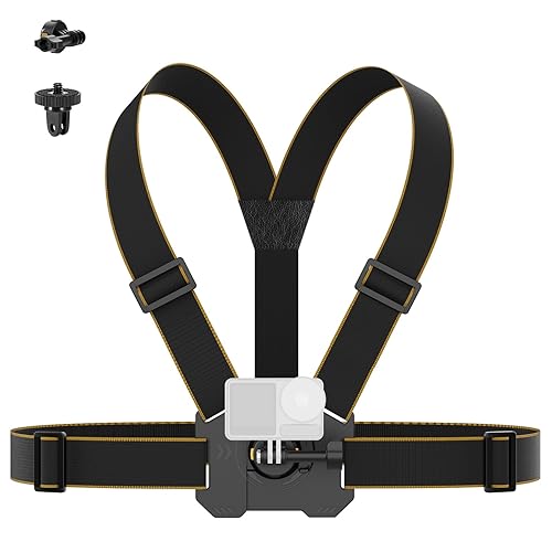 NEEWER Chest Mount Harness for Action Camera,Adjustable Hand Free Chest Strap Compatible with GoPro Hero DJI Osmo Insta360,Magnetic Release Action