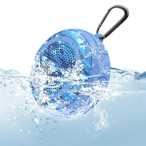 CYBORIS Small Portable Bluetooth Speaker, Portable Shower Speakers IPX7 Waterproof Wireless Floating Pool Mini Outdoor Speakers Handsfree