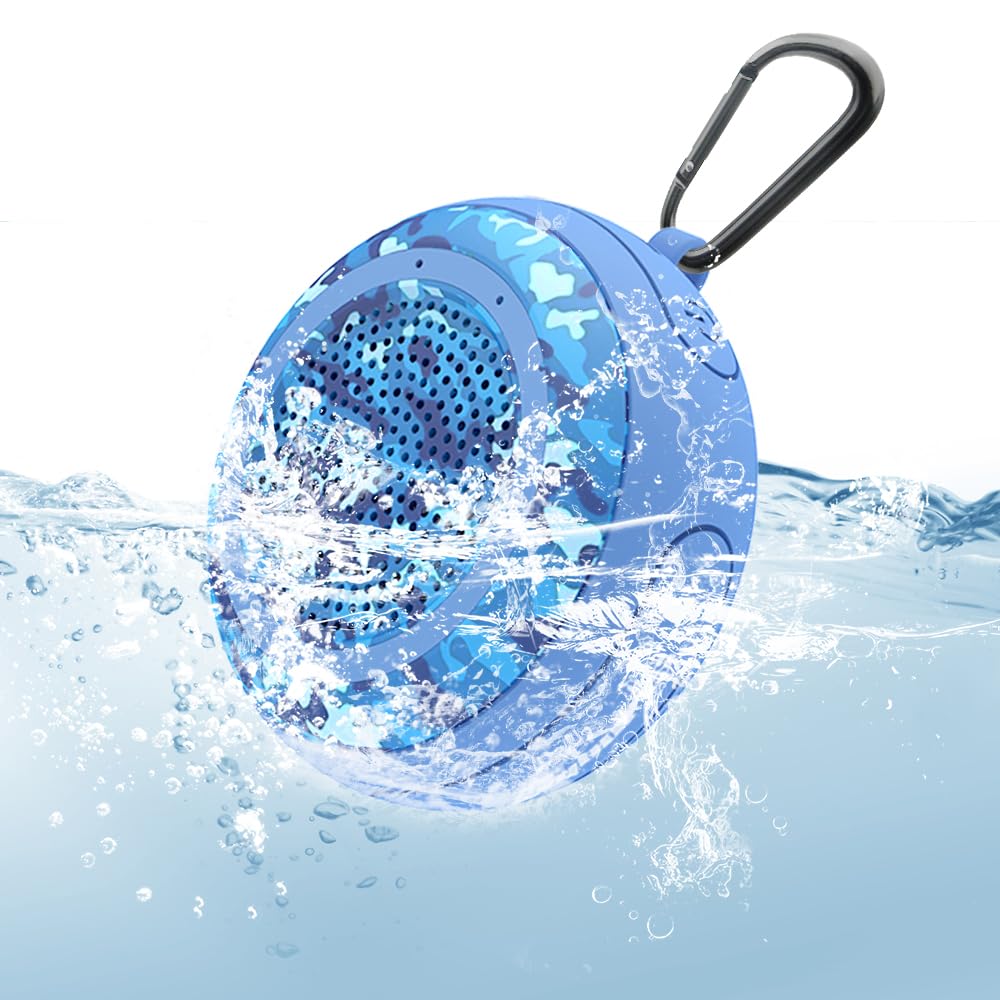 CYBORIS Small Portable Bluetooth Speaker, Portable Shower Speakers IPX7 Waterproof Wireless Floating Pool Mini Outdoor Speakers Handsfree