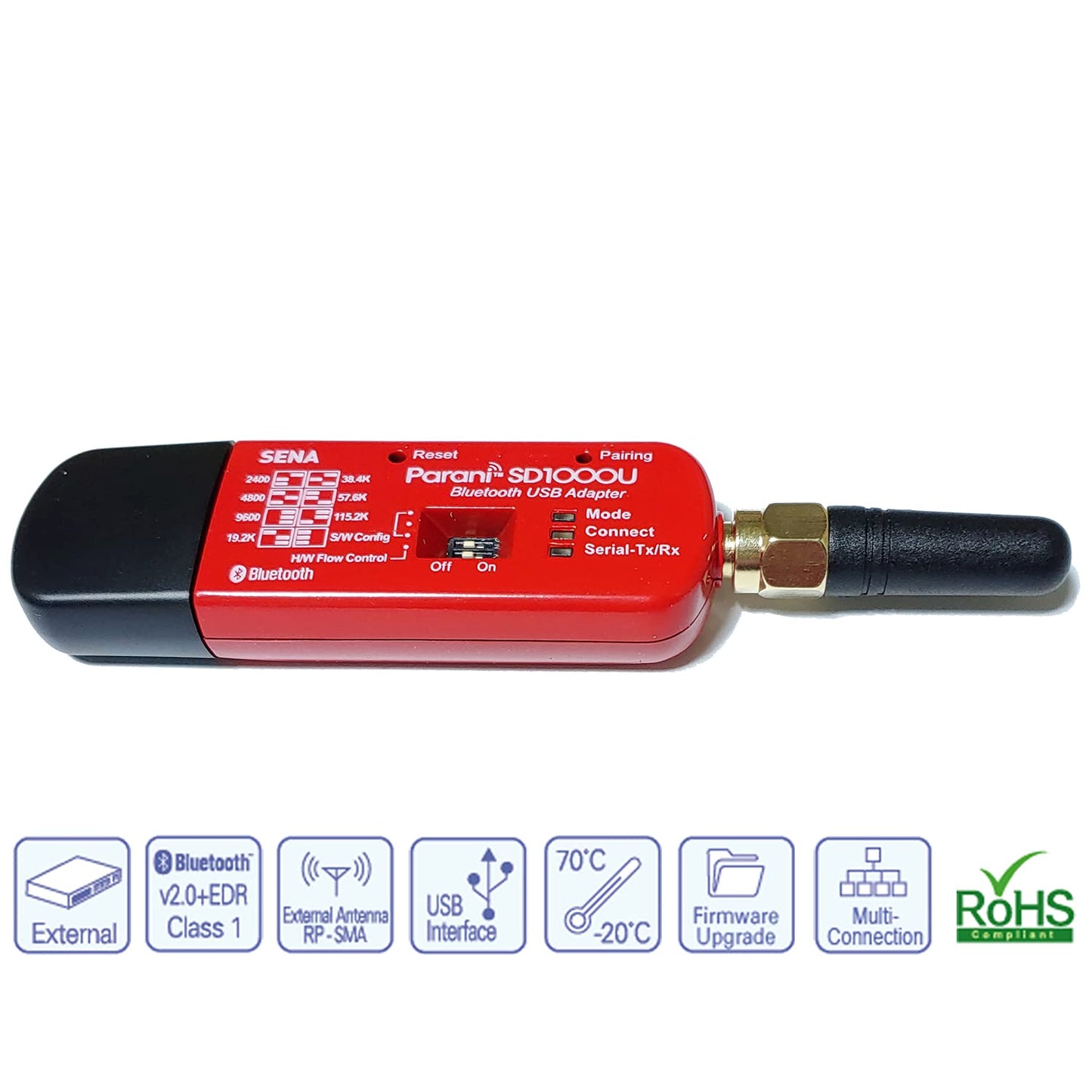 Sena SD1000U Long Range Bluetooth-USB Adapter for Serial Port Replacement