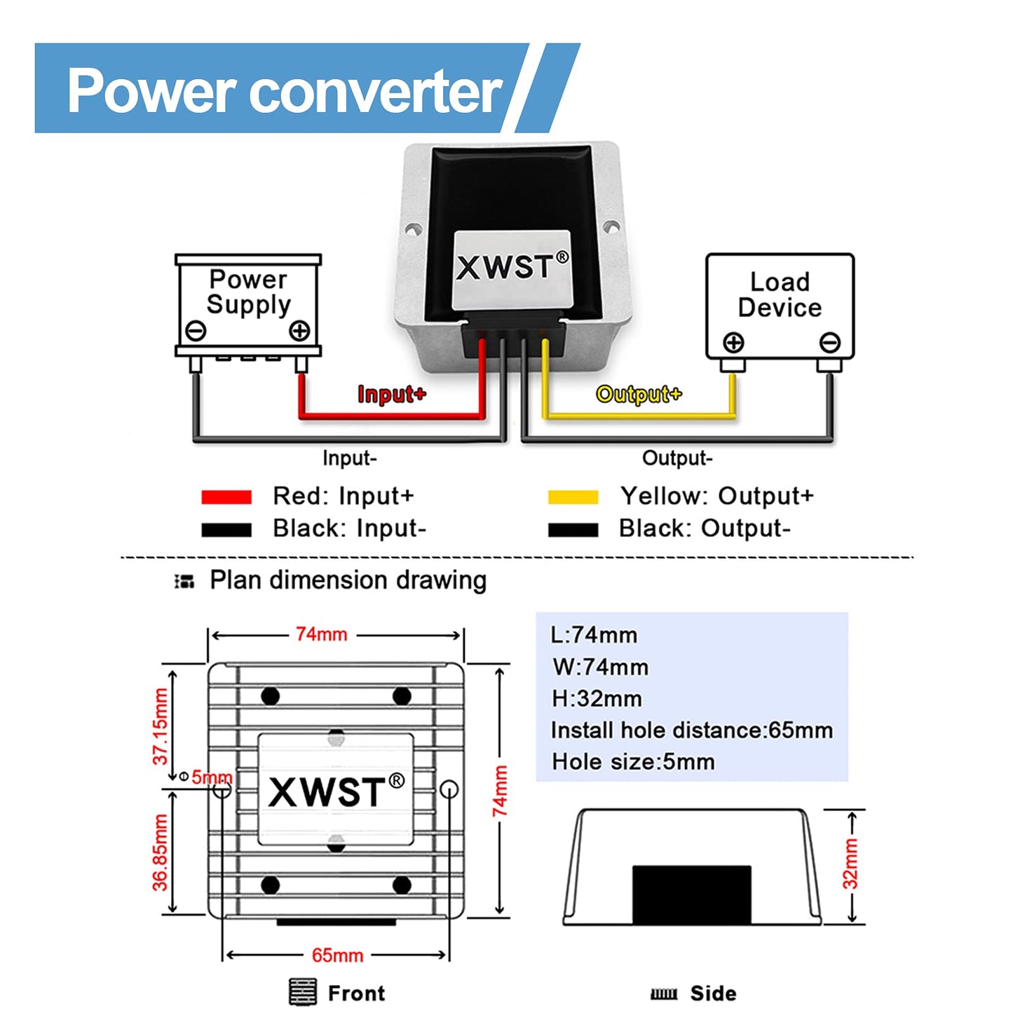 DC 12V Step Up to 24V 12A 288W Boost Power Converter DC Voltage Regulator Boost Converter Waterproof Module Transformer (12V-24V-12A)