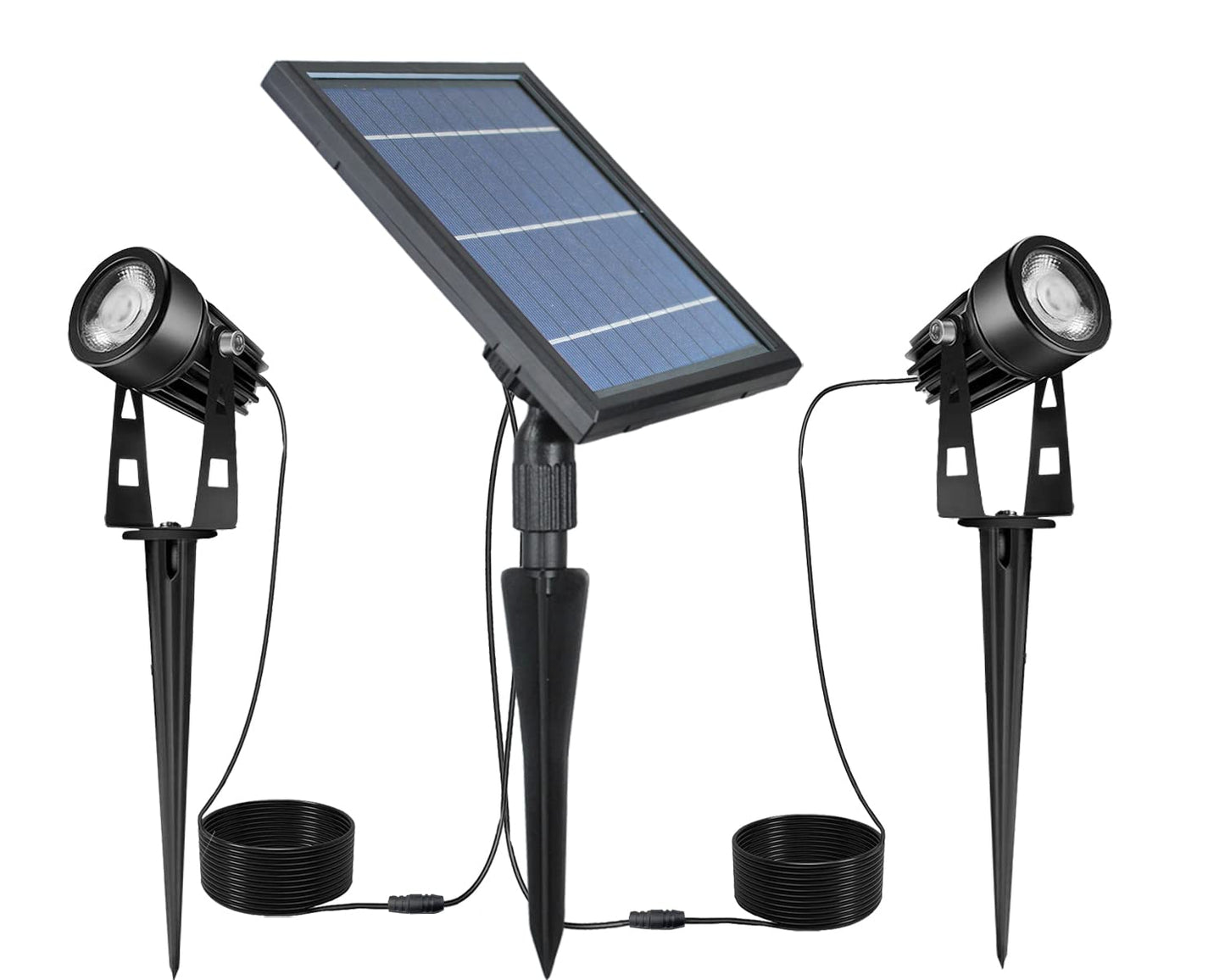 SUNLONG Solar-Powered Cast Aluminium Warm White LED Spotlight for Outdoor Garden Yard Landscape Tree Uplight Downlight