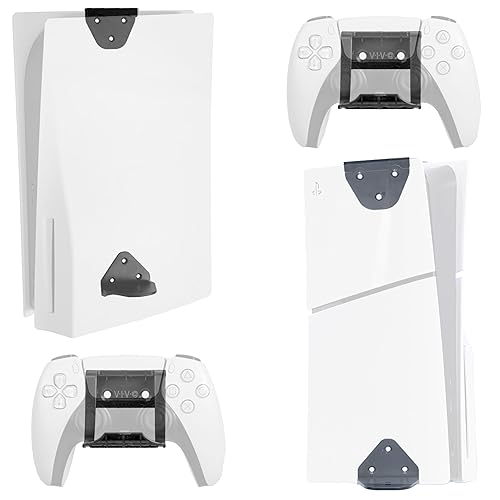 VIVO 2-in-1 Wall and Under Desk Mount Bracket Designed for PS5 and PS5 Slim Gaming Console, PlayStation 5 Standard and Digital Edition, Vertical Wall