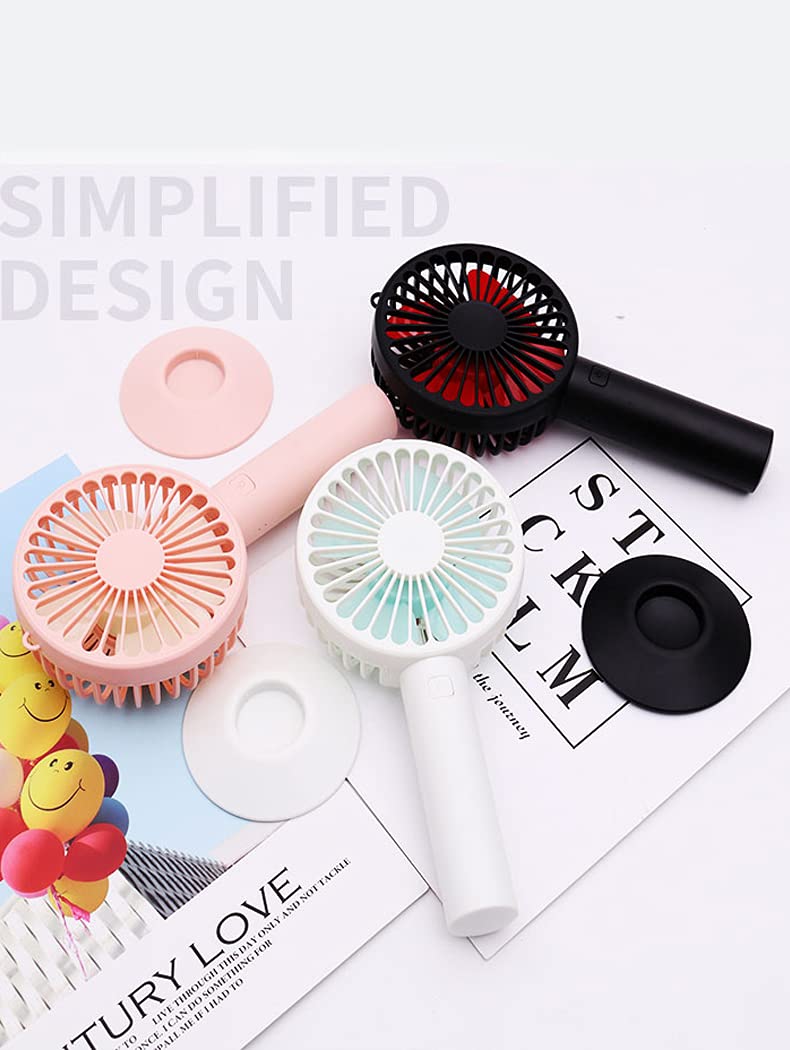 USB Mini Handheld Fan Portable, XUNMEJ Hand Held Personal Small Fan Rechargeable 2000mAh Battery Operated Powered Cooling Desktop Fan with Fan Base 3