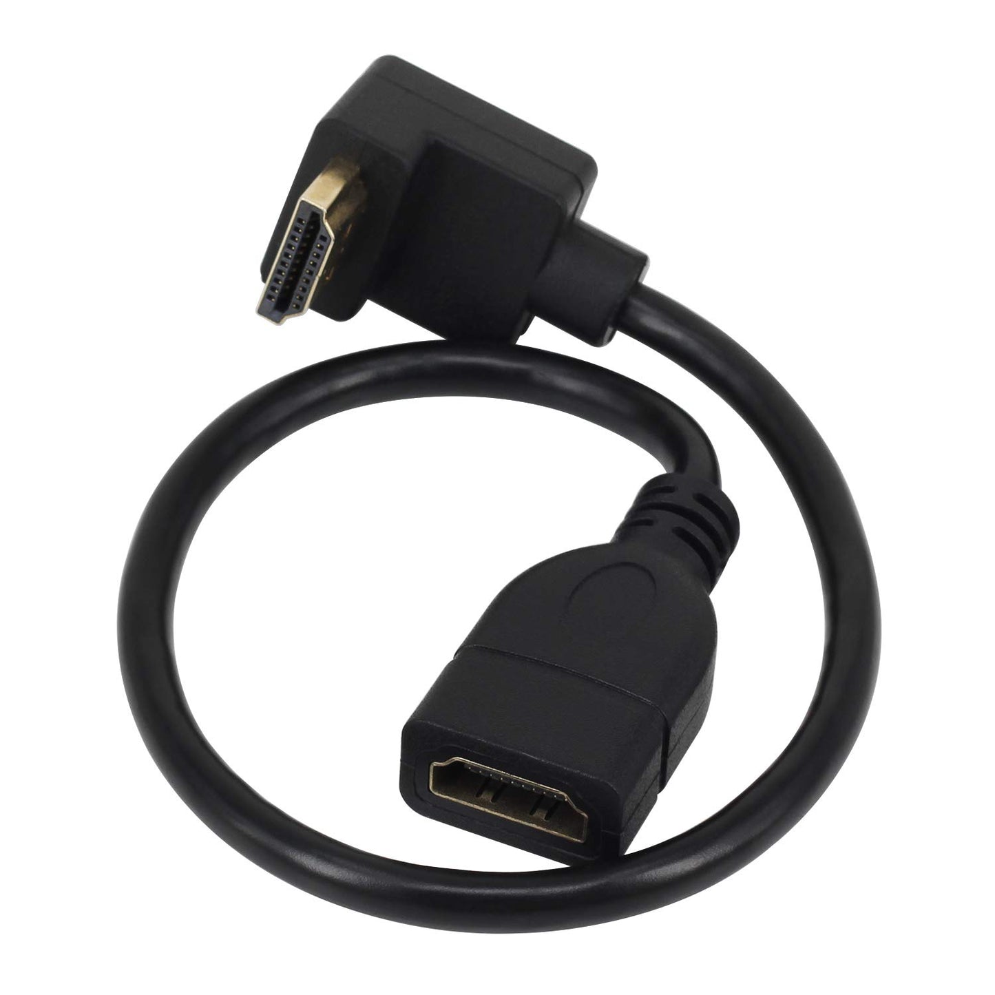 Yeworth [2 Pack 0.95FT High Speed Gold Plated HDMI Extension Adapter Cable, 90 Degree Down Angle A Male to A Female Extension Wire Cord HDMI Extender