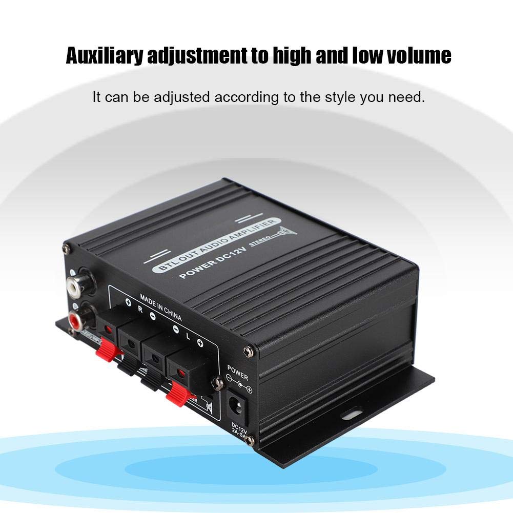 AK170 Mini Power Amplifier 20W+20W 47K Resolution 12V Power Amplifier with Low Distortion Rate for Audio Adopt High Grade Woven Aluminum Alloy