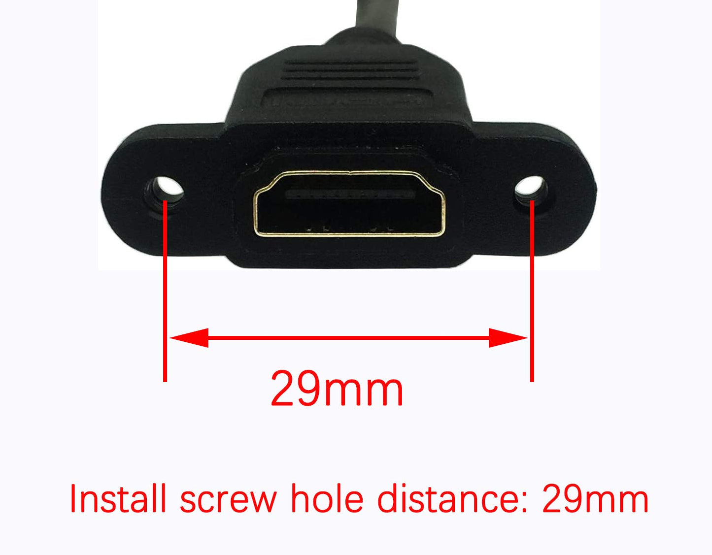 CERRXIAN 15cm 6inch High Speed HDMI 2.0 Right Angle HDMI Male to Female Extension Cable with Screw Hole Panel Mount Support 4K 60Hz Resolution for Blu