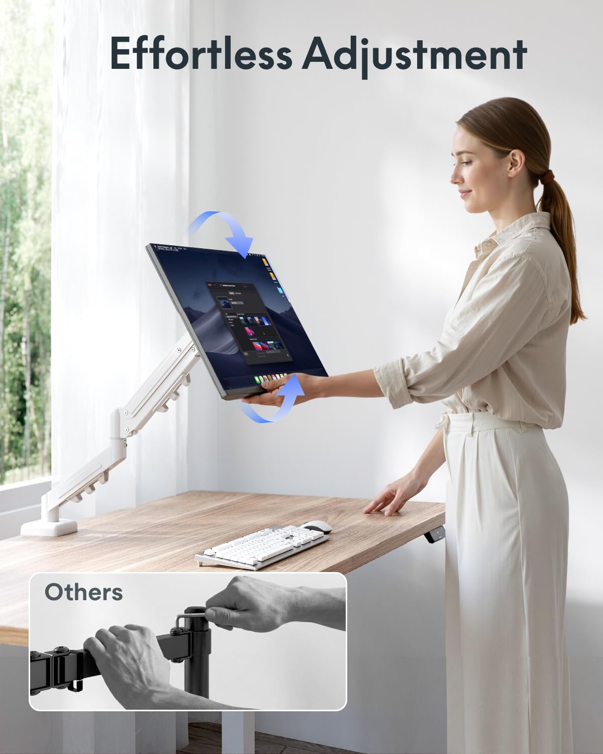 Flexispot Single Monitor Arm, 17-32 Inch Monitor Mount up to 19.84 lbs, Fast Install VESA Mount for Home Office Gaming, Full Adjustable Gas Spring