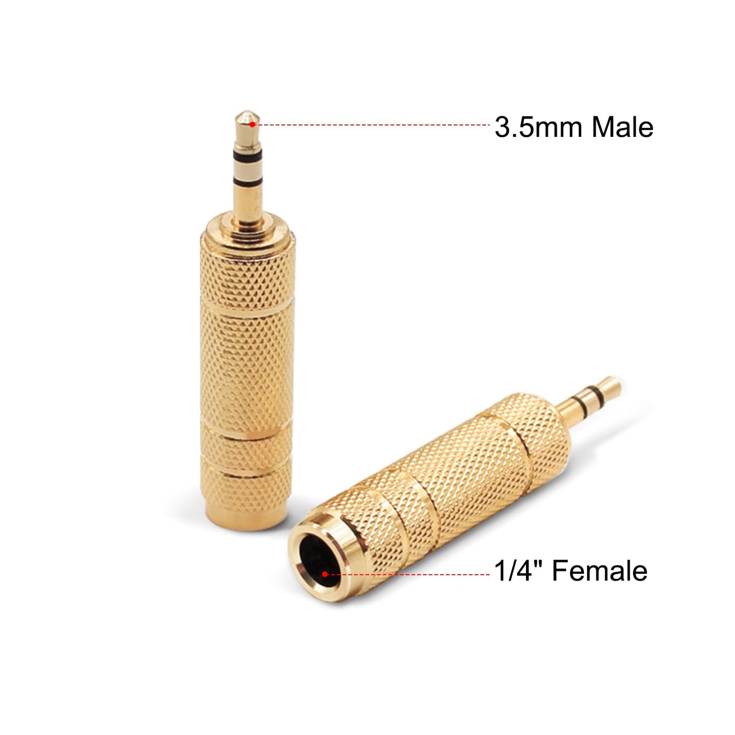 Nadadora 3.5mm (1/8 Inch) Male to 6.35mm (1/4 Inch) Female Stereo Audio Adapter, 1/8 to 1/4 Headphone Jack Converter for Guitar Amp, Mixer, Speaker