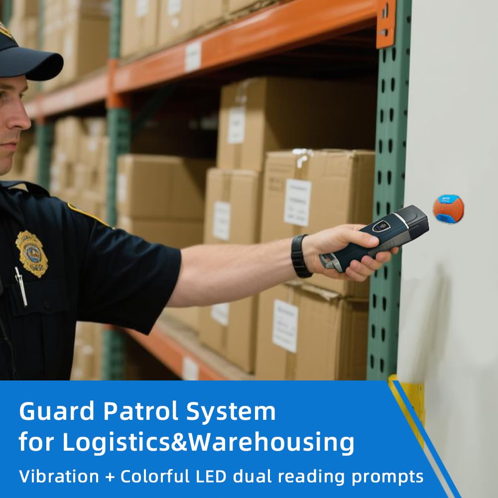 JWM RFID Guard Patrol Tour System, Guard Patrol Reader for Hotel Logistics Warehousing Security, IP67 Waterproof, Free Cloud Software