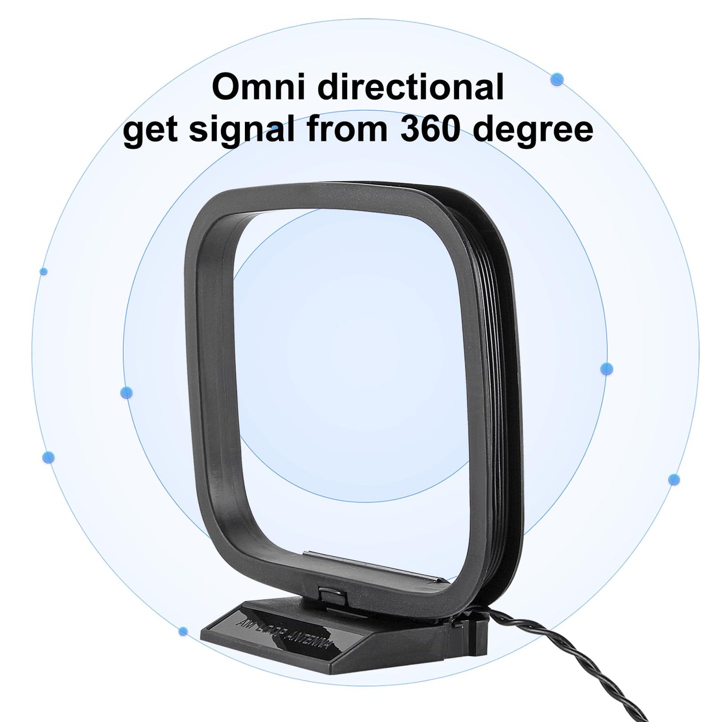 AM Loop Antenna 3 Pin Mini Connector for Stereo Receiver Indoor Radio Audio Home Natural Sound Theater