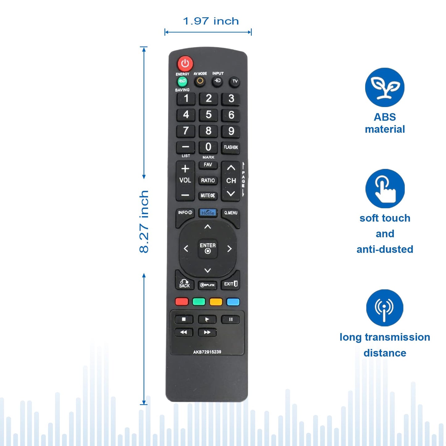 New Replaced Remote AKB72915239 for LG TV 22LV2500 26LV2500 32LK330 32LK450 32LV2500 32LV350¡