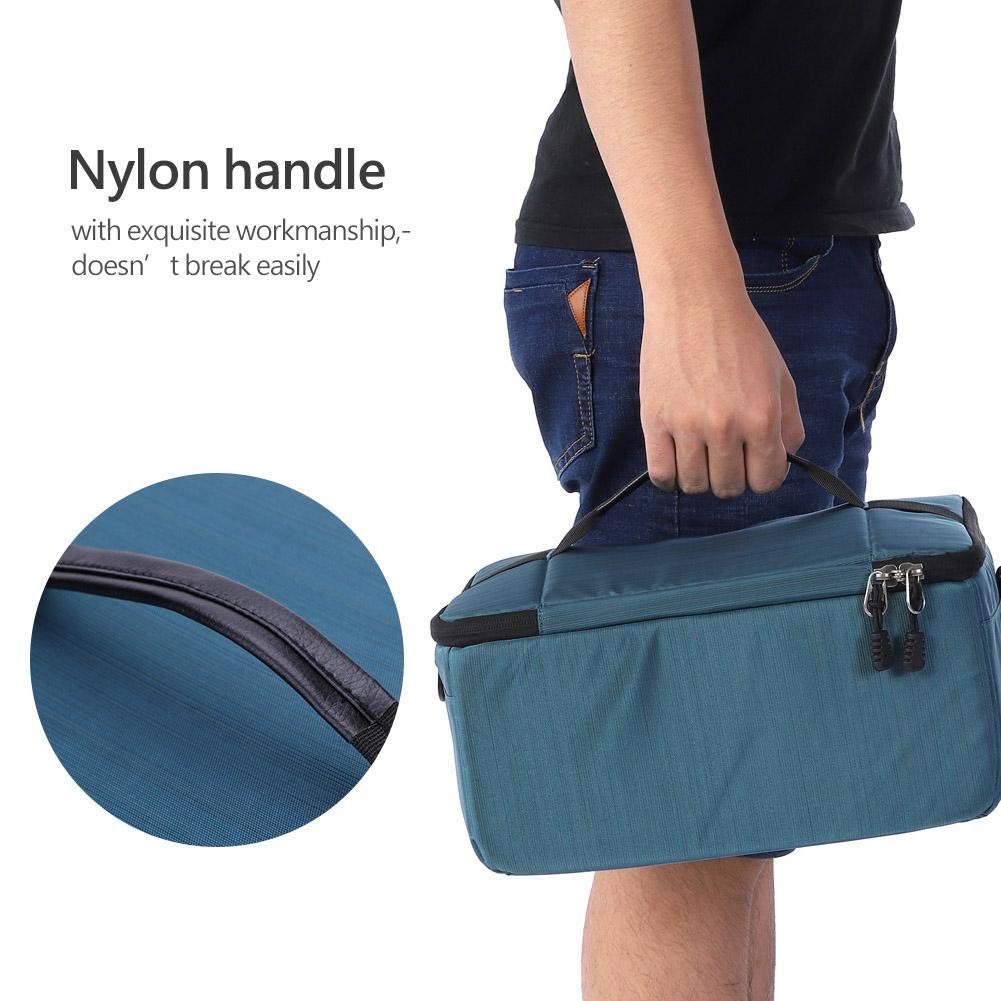 Acouto camera lens case, Protective Insert Partition Handle Camera Lens Bag Case Pouch, Camera Liner Bag, Zipper DSLR Camera Bag(Blue)