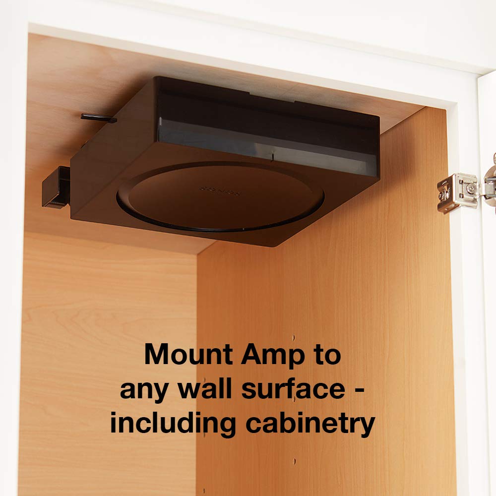 Sanus Wall Mount for Sonos Amp - Slim Black Design with Lockable Latch for Security - Low Profile Bracket Design Mounts in Any Orientation - Built-in