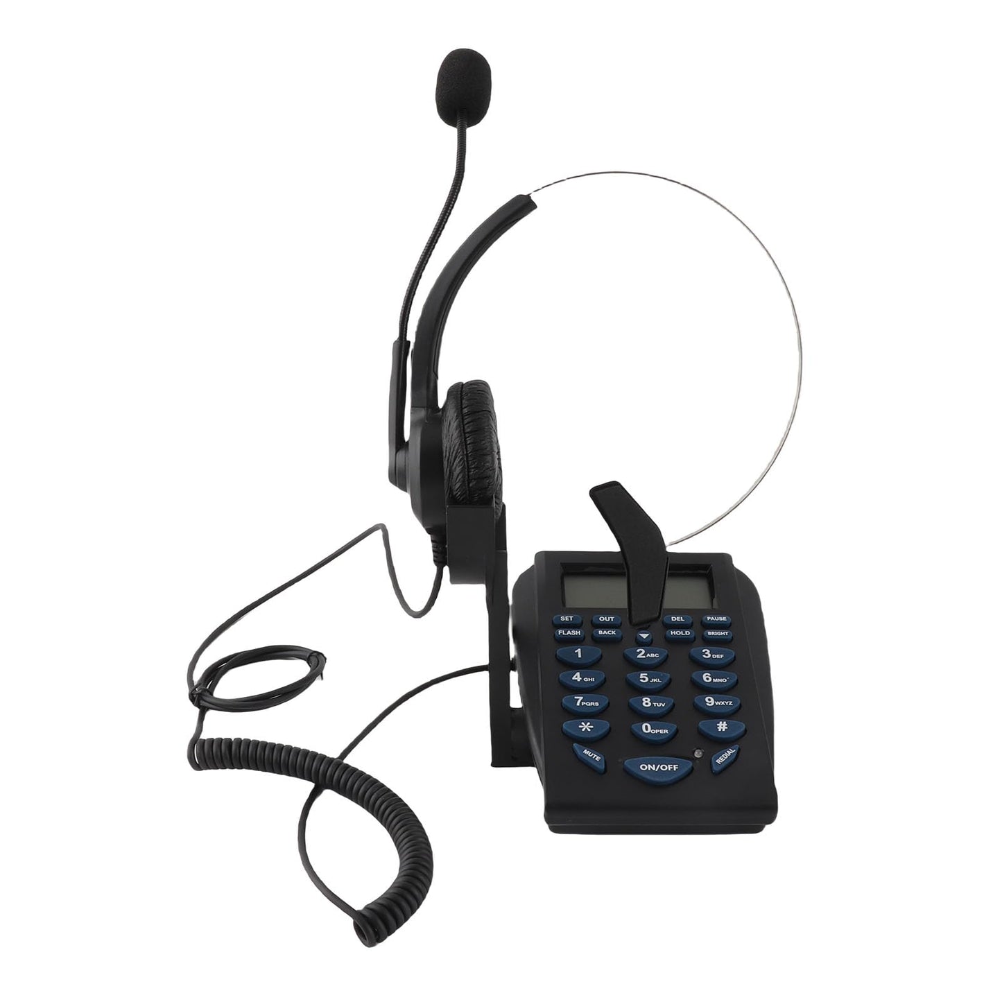 Multifunctional Call Center Telephone, Call Center Corded Telephone with Mute&REDIAL - Call Center Corded Headset Telephone for Business Office
