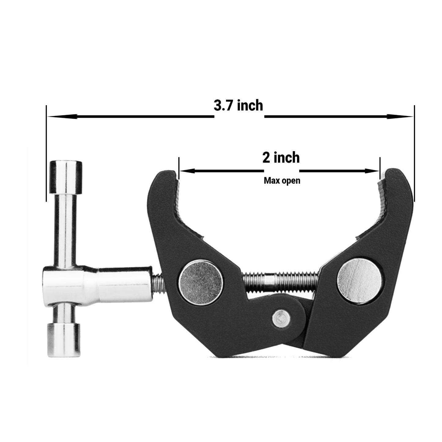 LinkWheres Super Clamp Pro, Heavy-Duty Aluminum Camera Mount with 1/4", 3/8" Threads, 0.6"-2" Jaw for Lights/Mics/Phones, Holders on desks, tripods