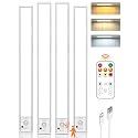 16inch Under Cabinet Lighting Wireless, 4000mAh Rechargeable Motion Sensor Light Indoor, LED Closet Lights with Remote, 3 Color Temps Dimmable
