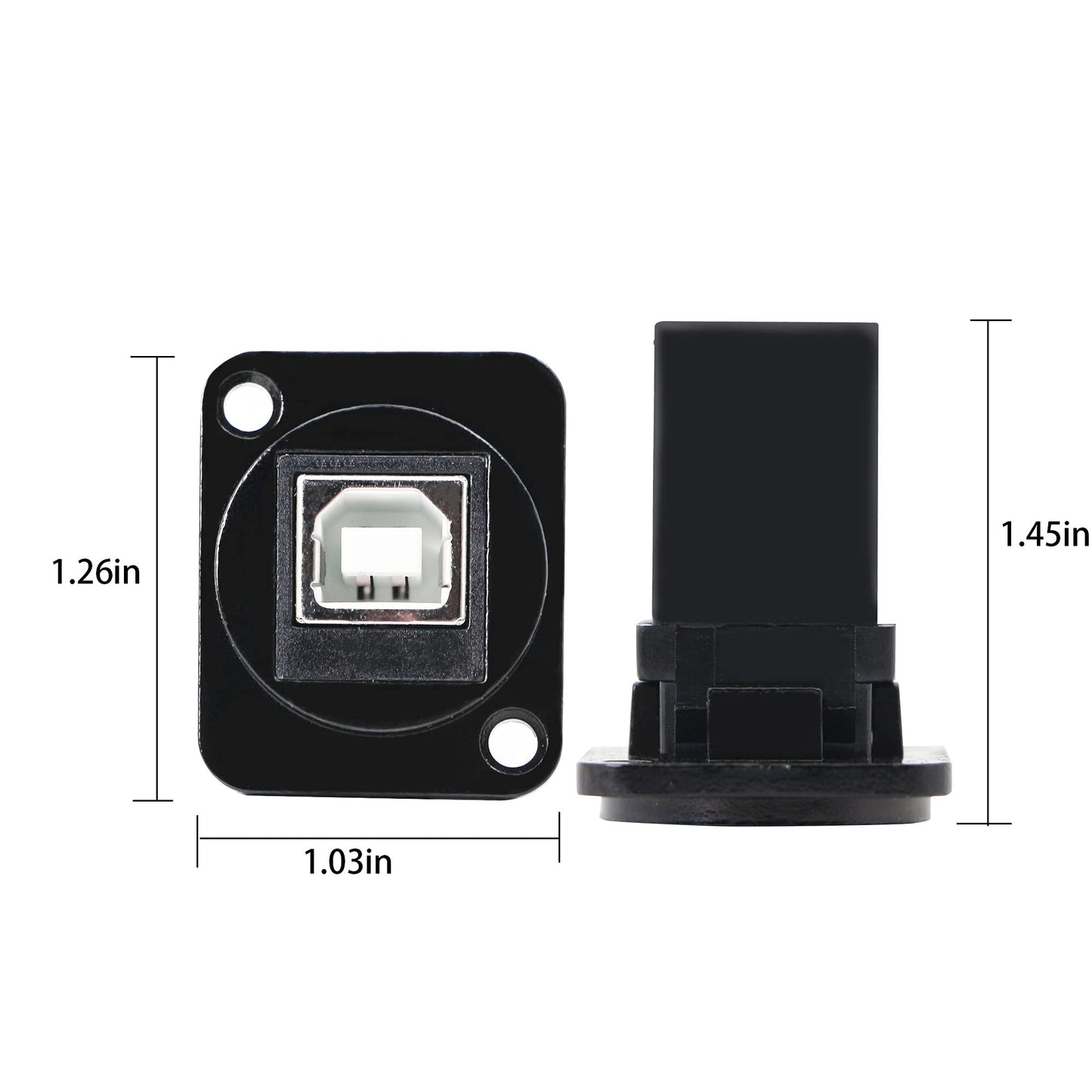 SHANFEILU USB 2.0 D Panel Mount Connector USB B to USB A Adapter Solderless Socket Female to Female Converter Data Transfer for Audio Video…