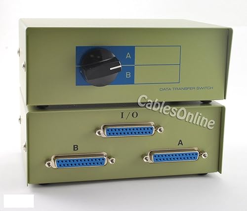 CablesOnline 2-Way A/B DB25 Parallel Printer Rotary Switch Box, Metal (SB-001)