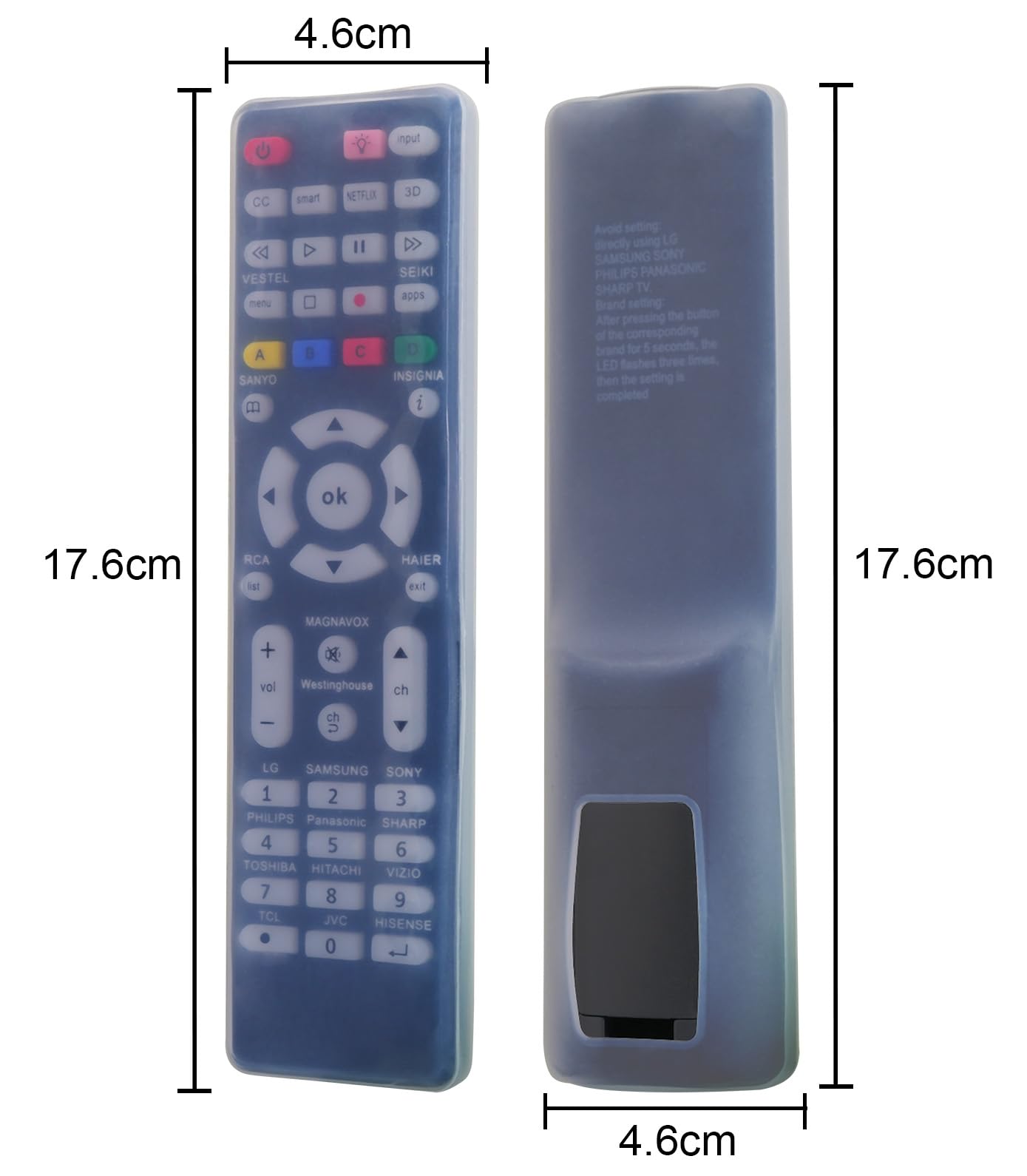JCMOYUTY for Acoyer SRP9232D GE Uiversal Remote Cover, Case for Magnavox, RCA, JVC, TCL, Westinghouse, Philips, Panasonic, Hitachi, Hisense, Seiki