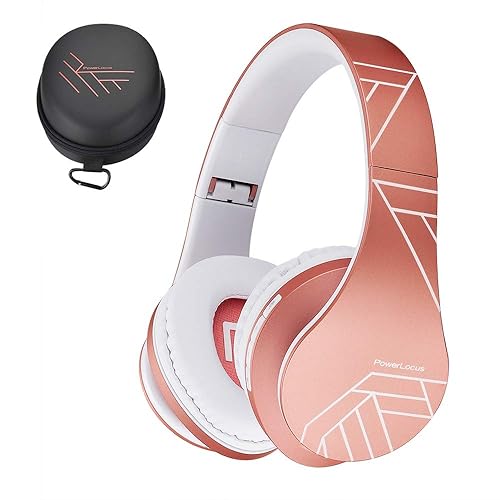 PowerLocus Bluetooth Over-Ear Headphones, Wireless Stereo Foldable Headphones Wireless and Wired Headsets with Built-in Mic, Micro SD/TF, FM…