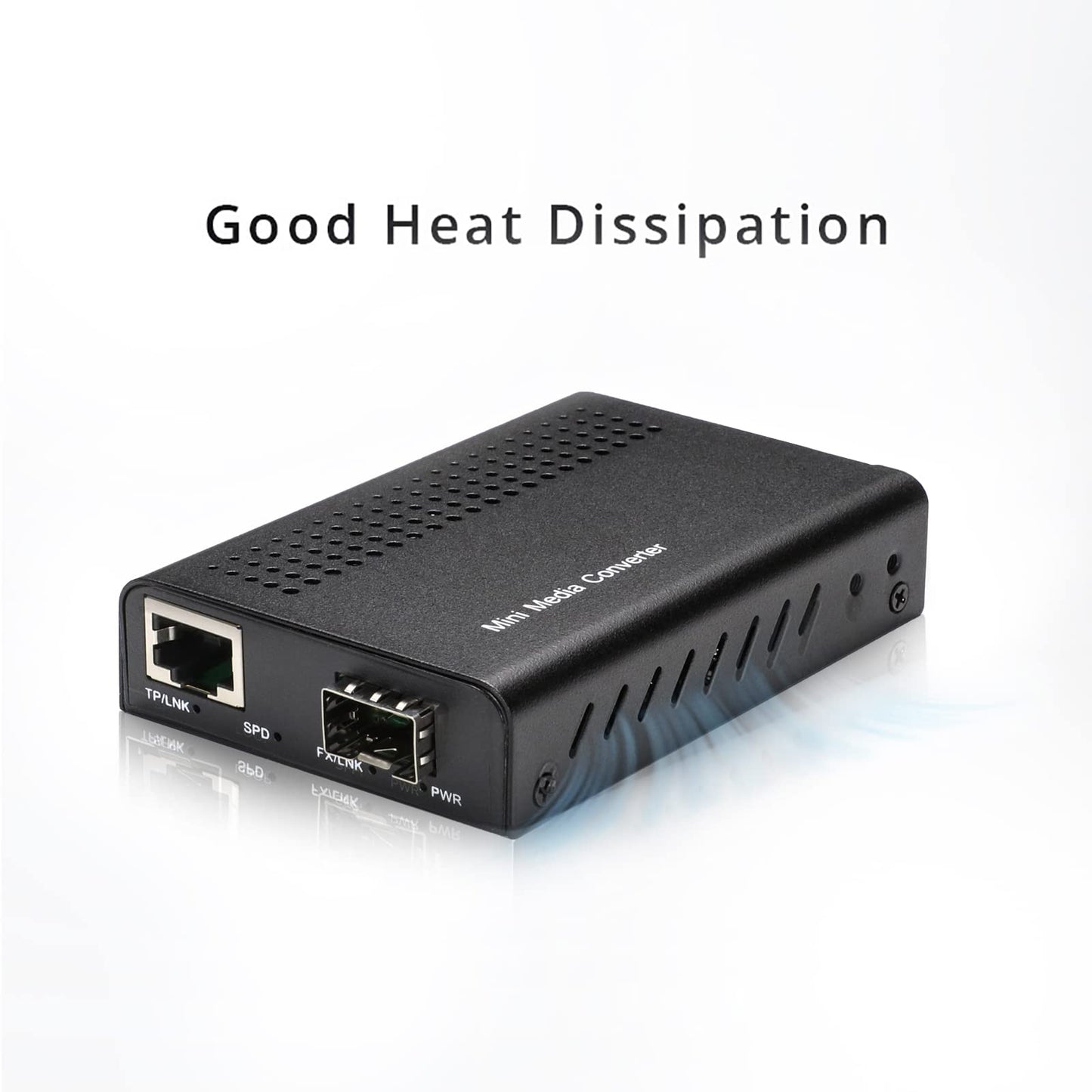 10G Media Coverter, 10 Gigabit Fiber to 10G Copper UTP Ethernet Media Converter, Mini Unmanaged 1x 100M/1G/2.5G/5G/10GBase-T RJ45 to 1x 10GBase-X SFP+