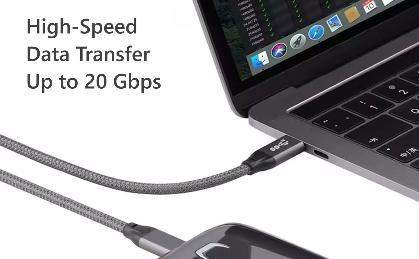 USB C to USB C High Speed Data Transfer, Video, Display, Monitor, Docking Station Cable for MacBook, Laptop, PC, HP, MNN, KYY, ARZOPA, InnoView