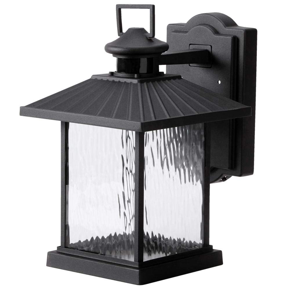 Hampton Bay 1000 001 784 Lumsden Wall-Mount Outdoor Black Led Motion Sensor Lantern