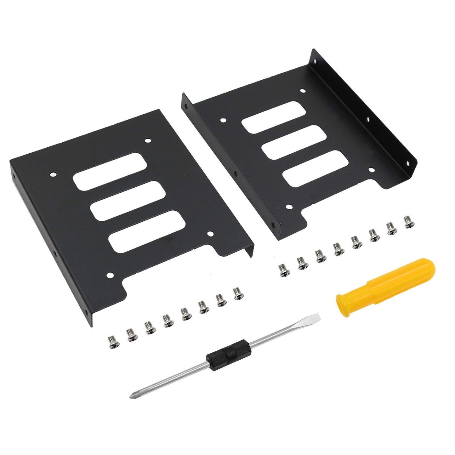 PHITUODA 8Pcs 2.5" to 3.5" SSD HDD Hard Disk Drive Bays Holder Metal Mounting Bracket Adapter with Screws for PC