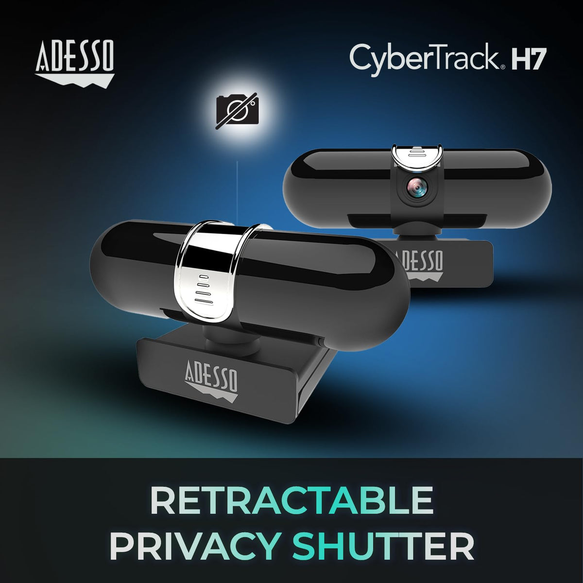 Adesso CyberTrack H7 2K Webcam with Microphone Autofocus