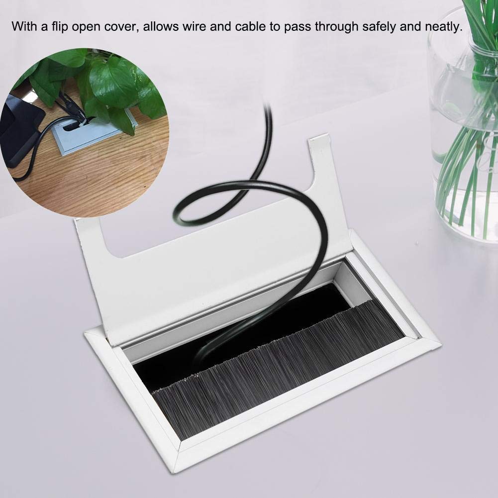 Cable Outlet, Aluminium, M Model, Computer Desk Wire Management Insert Hole Cover