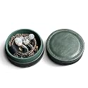 Lightweight and Portable PU Leather Storage Box Suitable for Wired earplugs and in Ear Headphone Storage Protective Cover (Green)