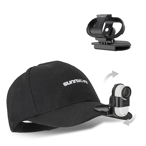 CAPART Rotatable Action Camera Hat Clip, Compatible with Insta360 GO 3S and GO 3, Vertical and Horizonal Adjustable, Clip Widely Fixed on Backpack