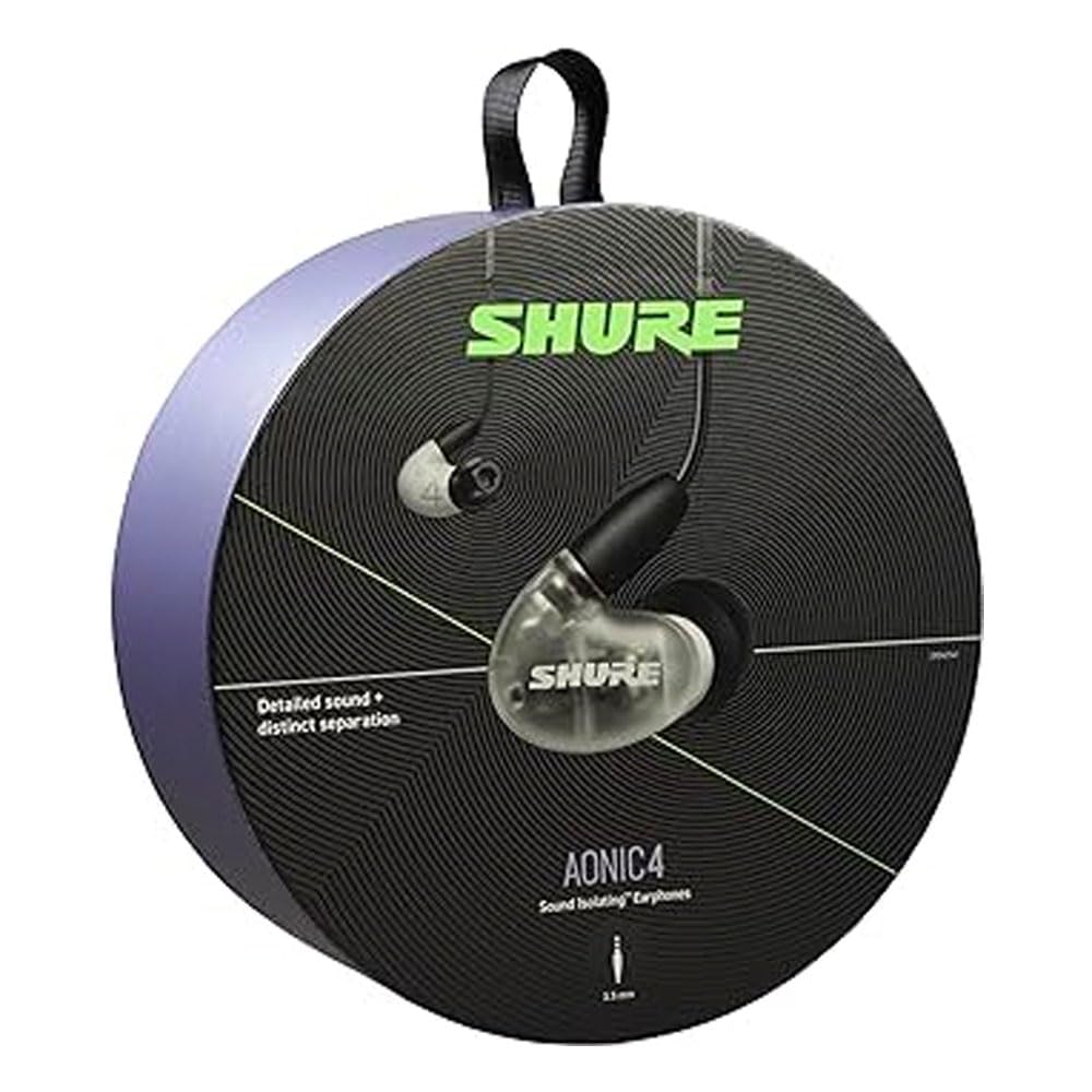 Shure AONIC 4 Wired Sound Isolating Earbuds, Detailed Sound, Dual-Driver Hybrid, Secure In-Ear Fit, Detachable Cable, Durable Quality, Compatible…