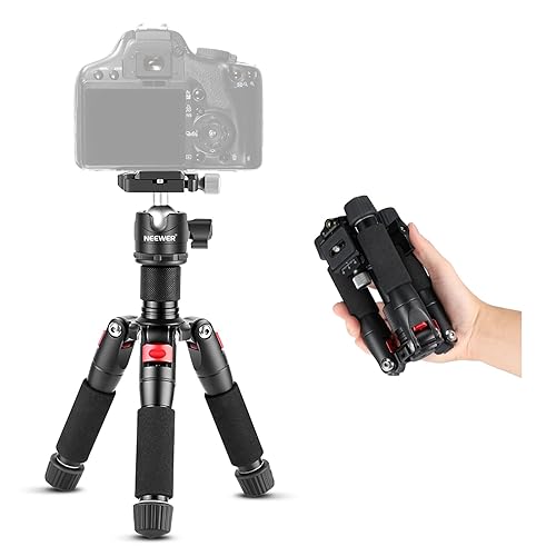 NEEWER Portable Travel Mini Tabletop Tripod, Aluminum Alloy 20''/ 50cm Desktop Desk Tripod with 360 Degree Ball Head, 1/4" Quick Shoe Plate for DSLR