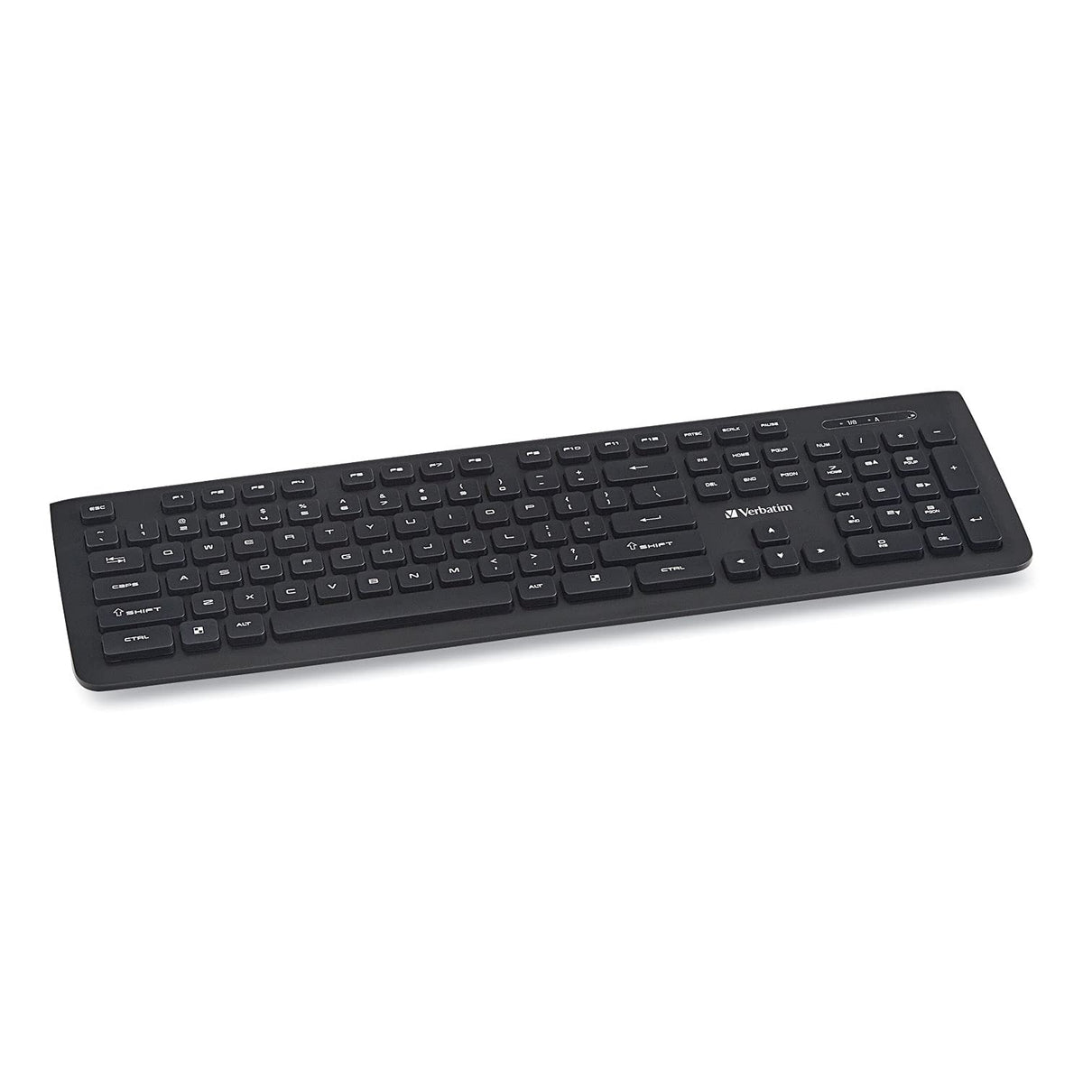 Verbatim Wireless Slim Keyboard, 2.4 GHz, Quiet Soft-Touch Keys, Black