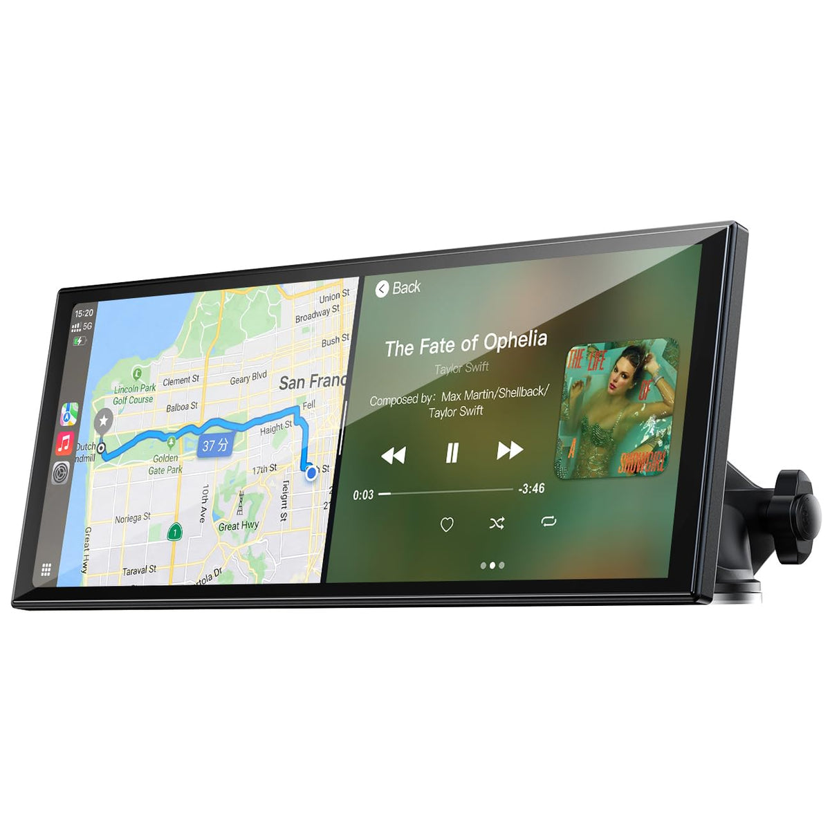 LAMTTO 9.26" Wireless CarPlay Screen for Car, Android Auto, Backup Camera