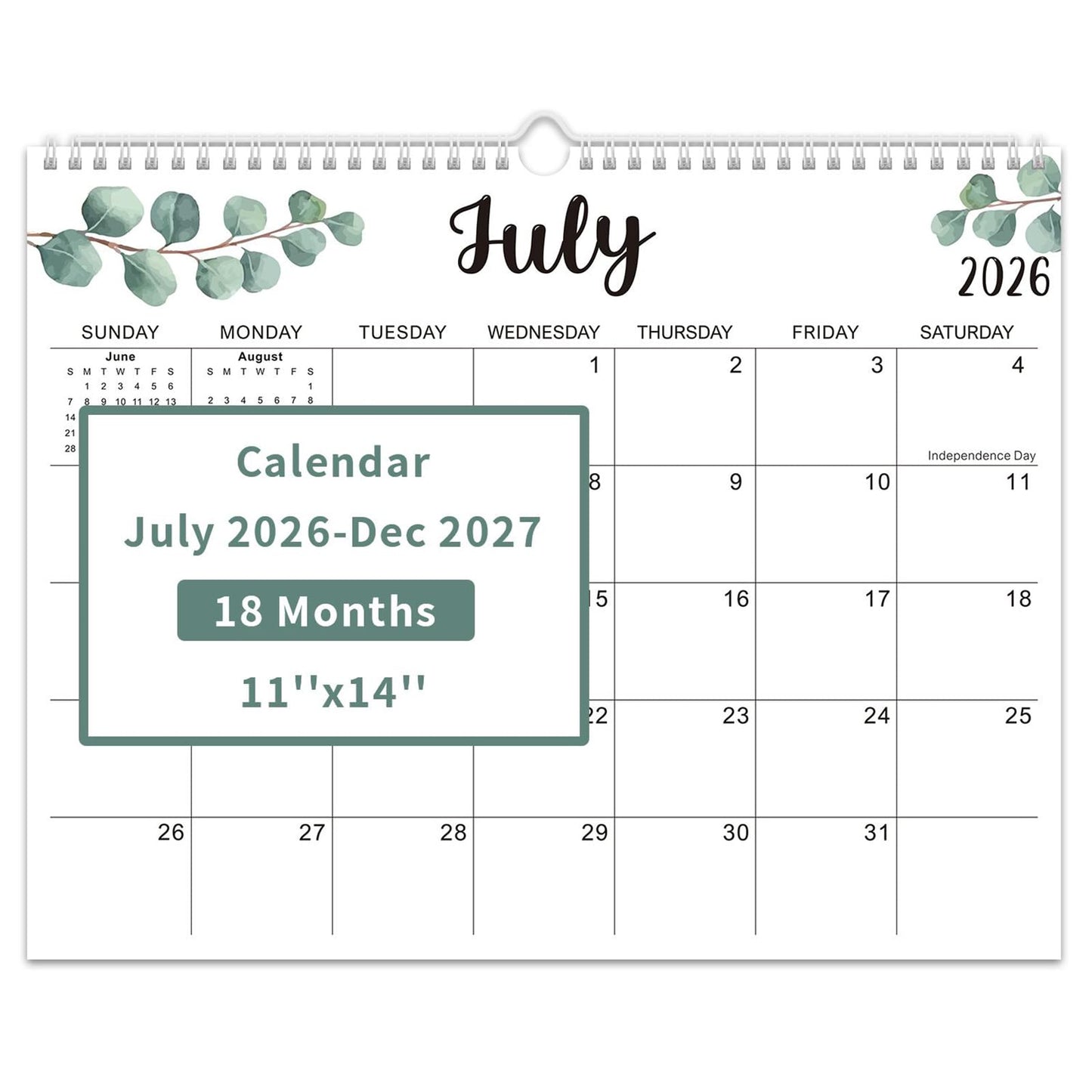Comix 2026-2027 Wall Calendar, 18 Months Jul 2026 - Dec 2027 Monthly Planner, 120 GSM Thick Paper Lined Blocks, Hanging Calendar for Home Office