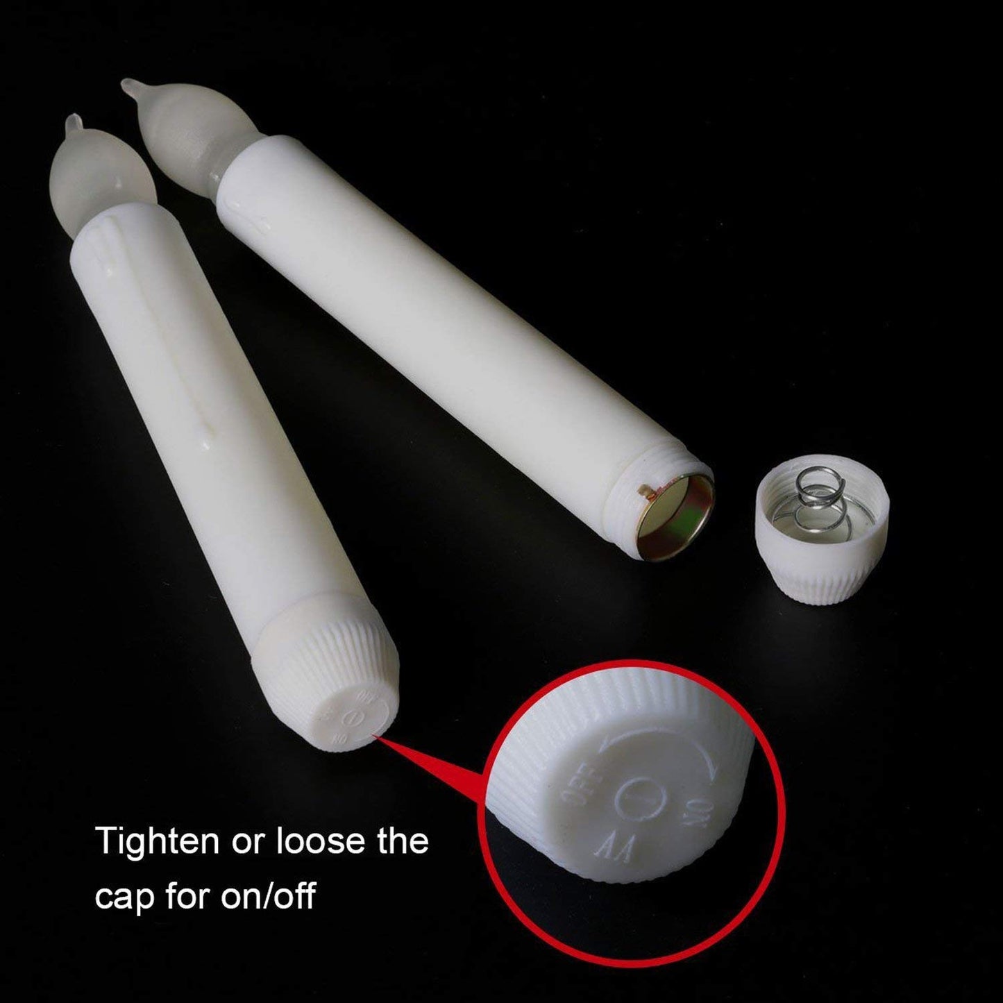 Houdlee Set of 12 LED Flameless Taper Candles - Warm White Flickering Electric Candles for Halloween, Christmas, Parties, and Weddings
